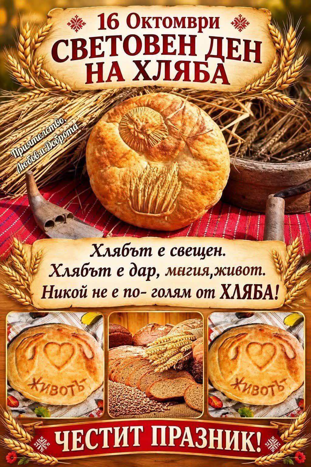 16 октомври – Световен ден на хляба